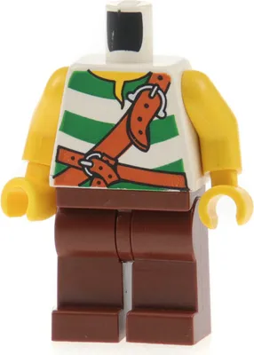 Produktbild von 1x Lego Torso Beine Minifigur Pirat grün weiß pi094 pi105 970c00 973pb0521c01