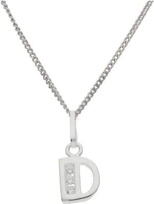 Produktbild von JuwelmaLux Anhänger Buchstabe "D" 925/000 Sterling Silber mit Zirkonia JL16-02-0593