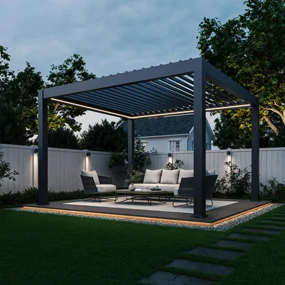 Produktbild von Prestige Pavillon Terrassenüberdachung Alu LED 3,6x4 M