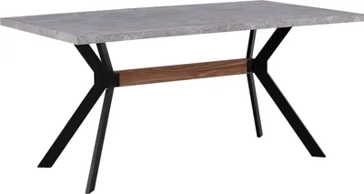 Produktbild von BELIANI Esstisch Grau Schwarz 90 x 160 cm MDF Tischplatte Metallfüßen Rechteckig Betonoptik Modern Scandinavien Stil