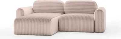 Produktbild von FEDVE Ecksofa Eckcouch Emmen Mini L Form Universell Sofa mit Schlaffunktion Bettkästen Couch Sofagarnitur Rosa (Ambience15)