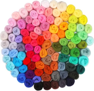 Produktbild von MODFU Bastelsets, DIY Filzset für Kinder, 100 Farben Filzwolle Materialpaket, Bastelset für Handarbeiten, Kinder Kreativset, Filz Bastelmaterial für Malen, Nähen und DIY Projekte