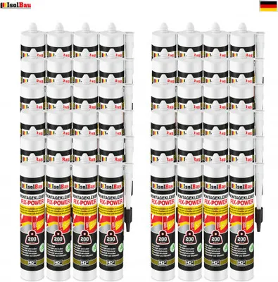 Produktbild von IsolBau Montagekleber FIX-POWER Baukleber 48 x 480g Kartusche weiß Qualität 200kg / 10cm