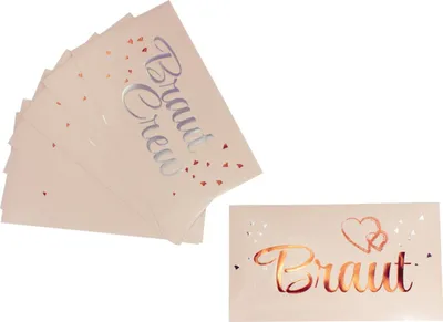 Produktbild von Oblique Unique Braut + Braut Crew Dosen Flaschen Sticker 10 Stk JGA Etiketten Aufkleber