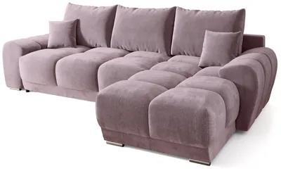 Produktbild von BroMARKT Ecksofa NUBES Schlaffunktion Bettkasten L-Form 298x184x85cm Rosa