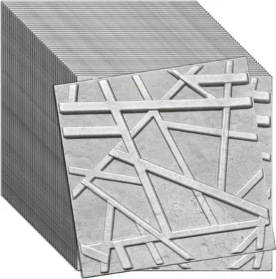 Produktbild von 3D Wandpaneele Betonoptik 40 Stück / 10 m² | Deckenpaneele aus Polystyrol | 50 × 50 cm | Geometrische Dekorplatten | Verdico
