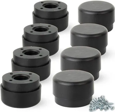 Produktbild von Adjustierbare Möbelstützen - Ø 55 mm - Möbelhöhung 23-35 mm - Set aus 8 - schwarz - runde Stützen