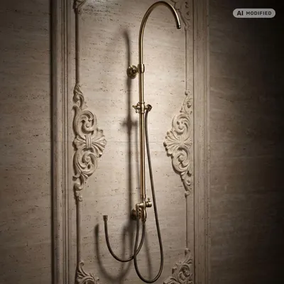 Produktbild von PaulGurkes Aufputz Duschsystem Bronze Nostalgie Messing ohne Kopfbrause Handbrause