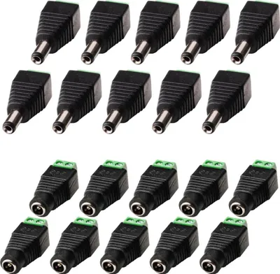 Produktbild von DC BNC Cinch Klinke Steckverbinder Stecker Buchse Adapter Kupplung Schraubklemme - Typ: DC - Variante: DC Stecker + DC Buchse - Menge: 10 x Stecker + 10 x Buchse