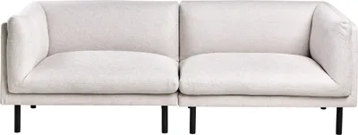 Produktbild von BELIANI Sofa Hellbeige Stoff 3-Sitzer Gepolstert mit Schwarzen Metallbeinen Modernes Design Couch Wohnzimmermöbel