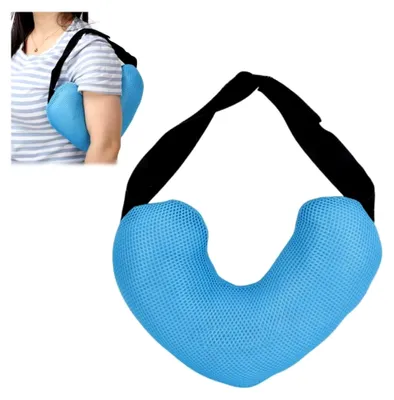 Produktbild von Mastektomie-Kissen, Weiches, Atmungsaktives Baumwoll-Achselkissen mit Verstellbarem Riemen zur Druckentlastung (Blau)