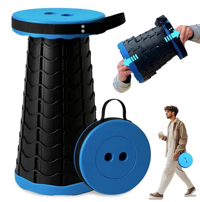 Produktbild von Klappbarer Hocker Campinghocker Faltstuhl - Tragbar - Blau - Zum Campen und Festival