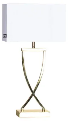 Productafbeelding van Tafellamp Omega messing wit 52cm