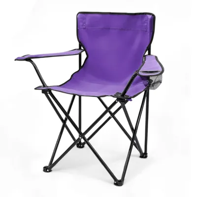 Produktbild von Campingstuhl mit Getränkehalter - lila - Camping Strand und Garten Klappstuhl
