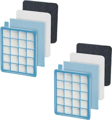 Obrázok produktu pre Sillar filter comp. pre Philips FC8058/01 náhradný filter pre vysávače Philips PowerPro Active, PowerPro Compact ako FC8477/91 náhradná filtračná súprava filtra vysávača, 2 balenia, dodávka na jeden rok