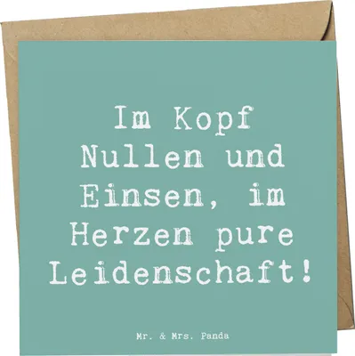 Produktbild von Mr. & Mrs. Panda Glückwunschkarte Spruch Programmierer Herz - Meeresbrise - Geschenk, IT, Programmiersprachen, faltkarte, Berufe, anlasskarte, doppelkarte, Kreativität