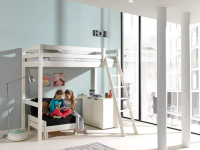 Image de Vipack lit surélevé avec surface de couchage 90 x 200 cm, commode et fauteuil