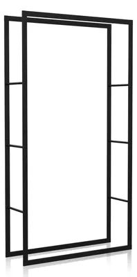 Produktbild von Peviasot Kaminholzregal Brennholzregal aus 0,8 mm Eisen, schwarz pulverbeschichtet, 150 x 80 x 25 cm, mit Anti-Rutsch-Pads für Kamin und Ofen