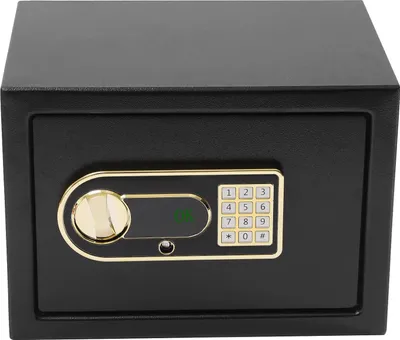 Produktbild von Elektronischer Tresor - 22 l - Zahlencode-Tastatur - Feuerfest - Inkl. feuerfeste wasserdichte Dokumententasche - Für Zuhause und Büro - Schwarz