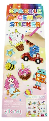 Produktbild von Diamond Painting Box für 20 Sticker, Bastelset mit Glitzersteinen, ab 8 Jahren