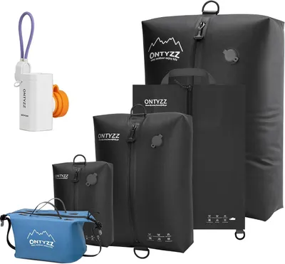 Productafbeelding van Koffer-organizer - 5-delig - Compressie-pakkubusset - Herbruikbare TPU-vacuümzakken met IPX8 - Vacuümzakken voor kleding
