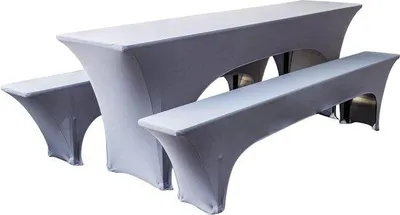 Produktbild von Elastische Tischüberwürfe für Biergarnitur, Bierdecke, Bierkissen und Tischtuch, 3-teilig, 50 cm, Stretchüberwürfe für Partygarnituren