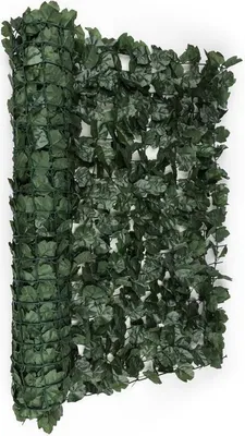 Produktbild von blumfeldt Fency Dark Ivy - Sichtschutz , Windschutz , Lärmschutz , 300x150 cm , Efeublätter , hohe Blickdichte , kunststoffummanteltes Gitternetz , 6x6 cm Maschenweite , grüne Flexbinder , dunkelgrün