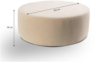 Productafbeelding van xonox.home Kolo hocker, groot, beige. Afmetingen: 103x39x103 cm