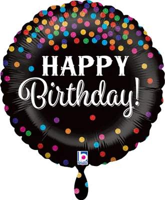 Produktbild von 18"/Ø46cm Folienballon "Happy Birthday" Glitter Konfetti