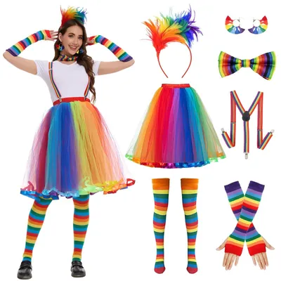 Immagine prodotto di Gonna a balze anni '80 con accessori colorati