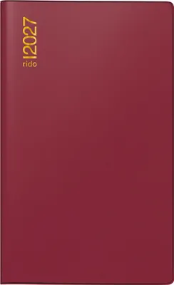 Produktbild von rido Taschenkalender Mod. uni-planer 2027 | A6, Kunststoff, bordeaux