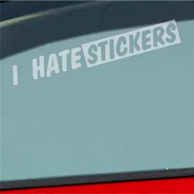 Produktbild von Auto Aufkleber I Hate s Lustig 19x25 cm Milchglas Sticker Heckscheibenaufkleber