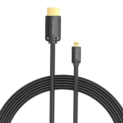 Image de Câble Vention AGIBI 3 m, 4K 60 Hz (noir), HDMI-D mâle vers HDMI-A mâle