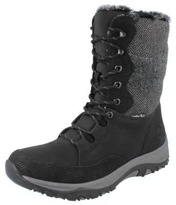 Produktbild von RIEKER  Damen Schnürstiefel schwarz grau Textil - Größe: 41