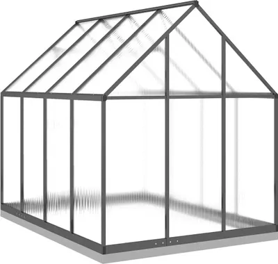 Image de vidaXL Serre avec cadre de fondation anthracite 224x169x202 cm Alu
