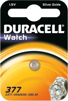 Produktbild von DURACELL Silber-Oxid Uhrenzelle "Watch", 377, 1er Blister