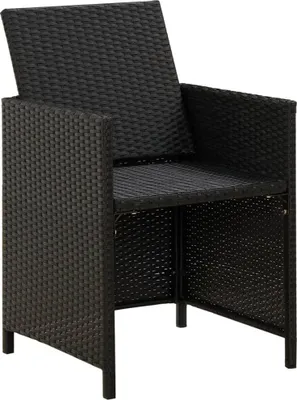 Produktbild von vidaXL Gartenstühle mit Kissen 2 Stk. Poly Rattan Schwarz
