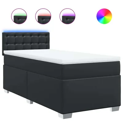 Produktbild von vidaXL Boxspringbett mit Matratze Schwarz 80x200 cm Kunstleder