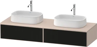 Image de Duravit Zencha Meuble sous-lavabo sur console, 1600x550mm, 2 tiroirs. 2 découpes, ZE4815, ZE4815B63830000
