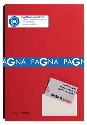 Produktbild von Pagna 24205-01, Signatur-Ordner, A4, Rot, 1 Taschen, Visitenkarte, 240 mm