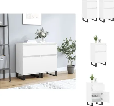 Produktbild von vidaXL Sideboards 2 Stk. Weiß 40x35x70 cm Holzwerkstoff - Sideboards
