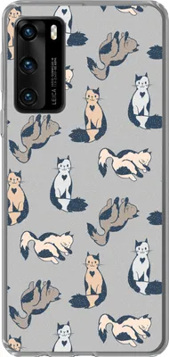 Produktbild von MuchoWow® Handyhülle Schutzhülle Hülle für Telefoonhoesje Huawei P40 Muster - Katze - Herz - Jungen - Mädchen - Kinder - Kind Silikon Softcase Handy Hülle - Handytasche