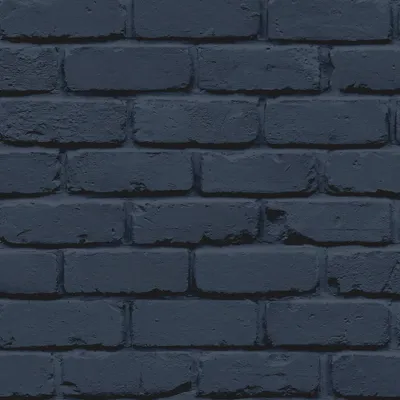 Imagen del producto de Fine Decor - Papel pintado con diseño de ladrillo pintado, modelo AG4029 (10 m x 53 cm) (Color azul marino)