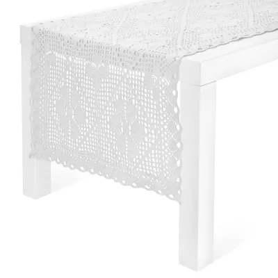 Obrázok produktu pre Obrus, bavlnený obrus, háčkovaný 60x120 biely