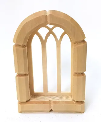 Produktbild von Fenster aus Holz, Zargen hangeschnitzt für orientalische Krippe, 9,5x6,5 cm