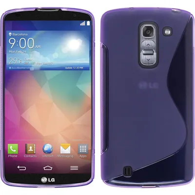 Produktbild von PhoneNatic Case kompatibel mit LG G Pro 2 - lila Silikon Hülle S-Style + 2 Schutzfolien