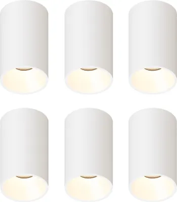 Produktbild von Ledvion LED Aufbauspot 6er Set Weiss Rund 3W Warmweiss dimmbar