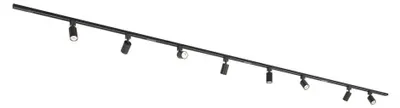 Image de HOFTRONIC - Kit système de rails droit 4x1m 8 spots IP20 Noir