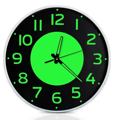 Leuchtende Wanduhr 30 cm, geräuschloses Uhrwerk, batteriebetrieben
