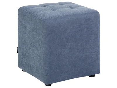 Produktbild von BELIANI Pouf Hocker Blau Stoffbezug Gesteppt Quadratisch 38 x 38 cm Modern Sitzhocker für Flur Wohnzimmer Garderobe Schlafzimmer Kinderzimmer